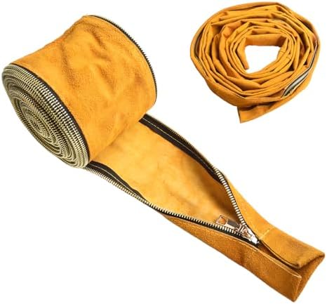 25FT TIG Welding Torch Cable Cover Resistant Leather Black Hose Cover 7.6 Meters with Cowboy for ZIPP er Jacket For TIG/MIG Yellow