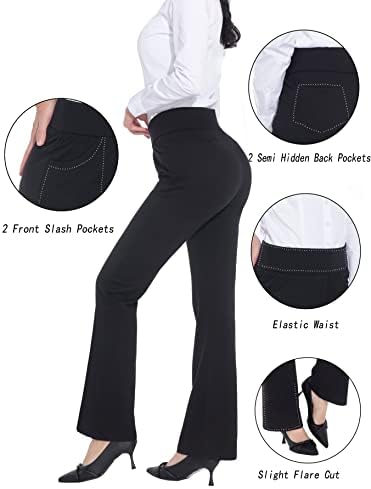 ZTN Womens Stretchy Dress Pants High Waist Work Casual