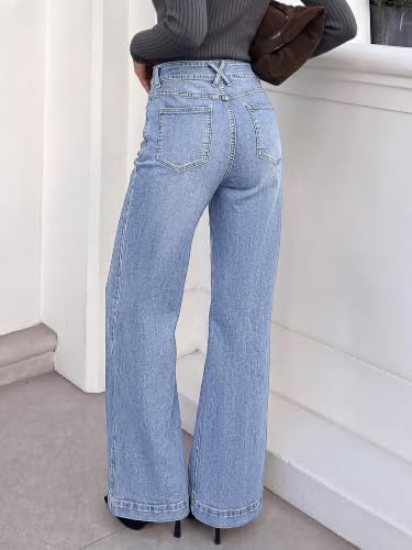 KIRUNDO Wide Leg Jeans for Women High Waisted Denim Pants
