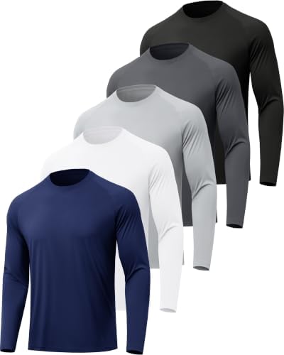 MLYENX 7 Pack Long Sleeve Shirts for Men Sun Protection Quick Dry
