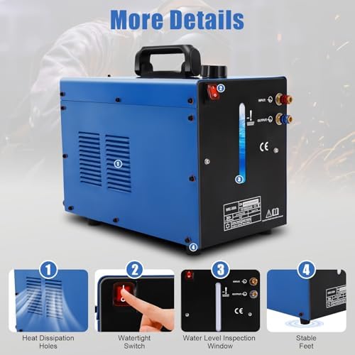 TIG Welder Water Cooler, 10L TIG Miller Welder Torch Water Cooling Machine WRC-300A 60 Hz Powerful Welding Machine Torch Water Cooling System for Welding Equipment