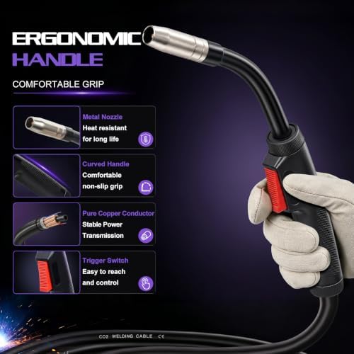 14.5FT 100 Amp MIG Welding Gun Torch, Replacement for Lincoln Magnum 100L K530-6, Fits SP-140T 180T, Weld-Pak 125 140HD, Pro MIG 140 180, MIG-Pak 140 180, Easy-Core 140 180