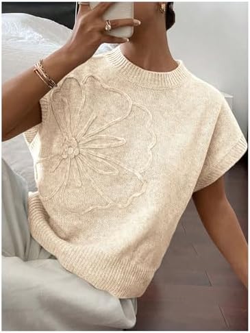 SOLY HUX Women's Short Sleeve Business Casual Sweater