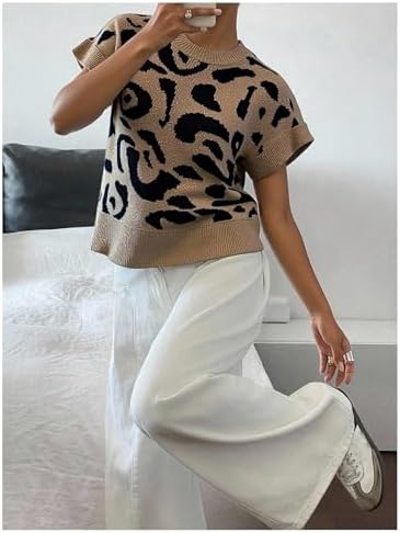SOLY HUX Women's Short Sleeve Business Casual Sweater