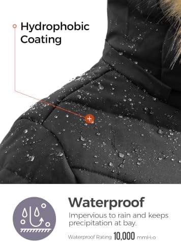 Wantdo Women's Waterproof Ski Jacket Warm Puffer Jackets Snow Winter Coat