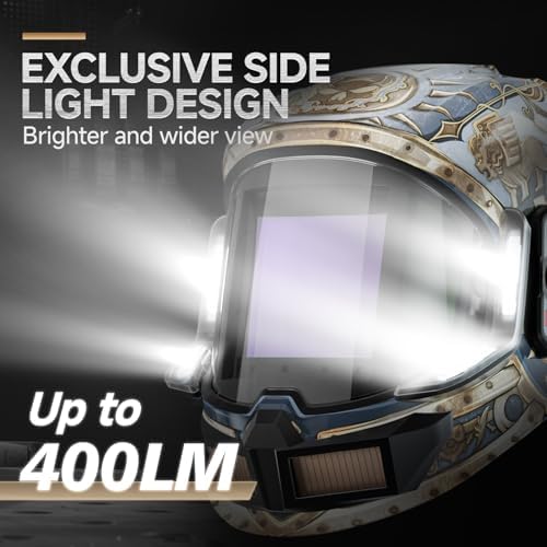 ANDELI Auto Darkening Welding Helmet with Light,Upgraded Solar Powered
