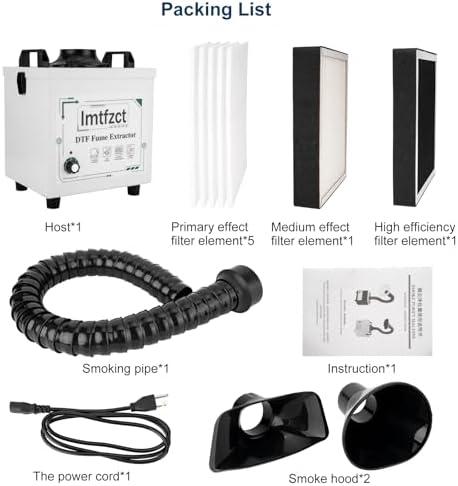 Solder Fume Extractor, DTF Smoker Purifier, 100W, Low-Noise, 3-Stage Filters Adjustable Speeds With A Hose For DTF meachine