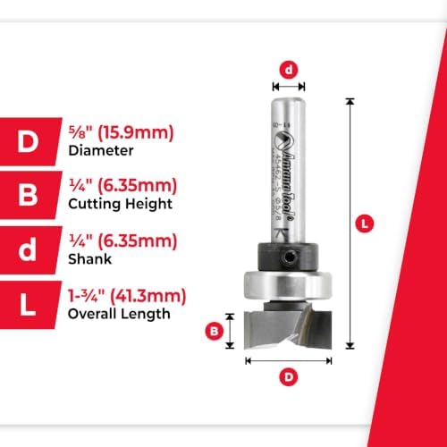 Amana Tool - 45462-S Carbide Tipped Flush Trim Plunge Template 5/8 Dia x 1/4" Sh