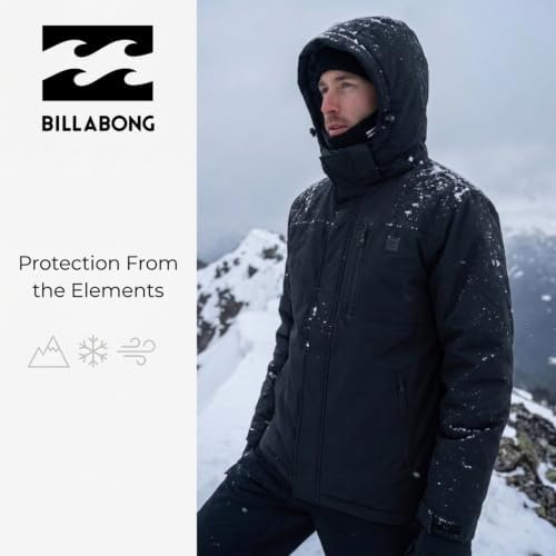 Billabong Ski Jacket Men - Waterproof Shell, Hooded Warm Winter Snow Coat