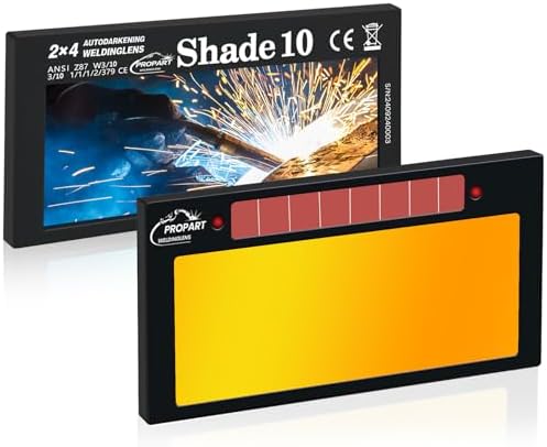 Shade10 | 2×4 1/4 Auto Darkening Welding Lens | Blue Puddle Technology Welding Lens | Compatible with 2×4.25 Welding Helmets | Welding Lens 2×4 1/4 (Gold)