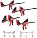 ARROW 4-Piece 6"(2) & 12"(2) Bar Clamps for Woodworking with 150LBS Force
