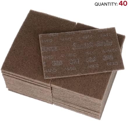 3M Scotch-Brite Heavy Duty Hand Pad 7440B, 6 in x 9 in, Pack of 40, Hand Sanding Pad - Metal Deburring and Finishing Pad - Coating and Corrosion Removal