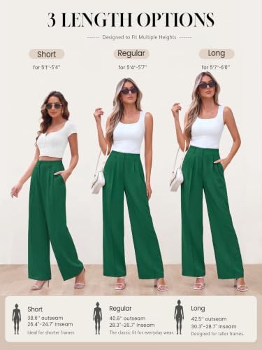 KICZOY Women Casual Wide Leg Dress Pants High Waist Lightweight Flowy Pants