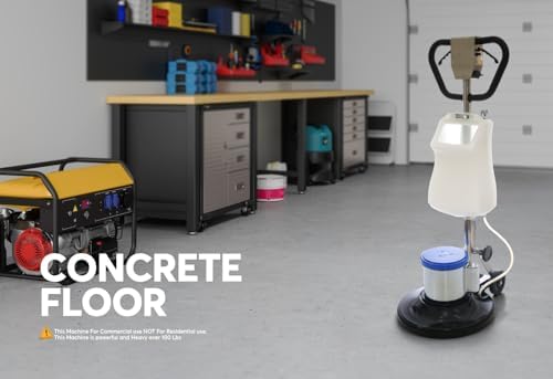 Industrial 17" Floor Buffer Polisher Machine | 1200W Heavy Duty Metal Body & Handle | Multi-Functional Commercial Floor Scrubber | Includes Full Attachment Kit