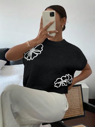 SOLY HUX Women's Short Sleeve Business Casual Sweater