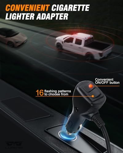 LUMENIX 56 LED Red White Rooftop Beacon Strobe Light Bar for Trucks