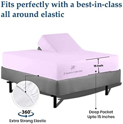 JS Sanders Collection Split Head Sheet Set King Size,Lilac