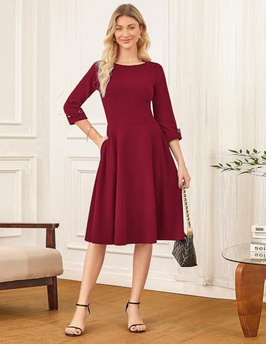 GRACE KARIN Work Dresses for Women Fit and Flare Midi Dress