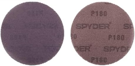 Spyder 10-Pack 180 Grit Sanding Discs, Ceramic Net, 5-Inch Hook and Loop, for Random Orbital Sander (500063)