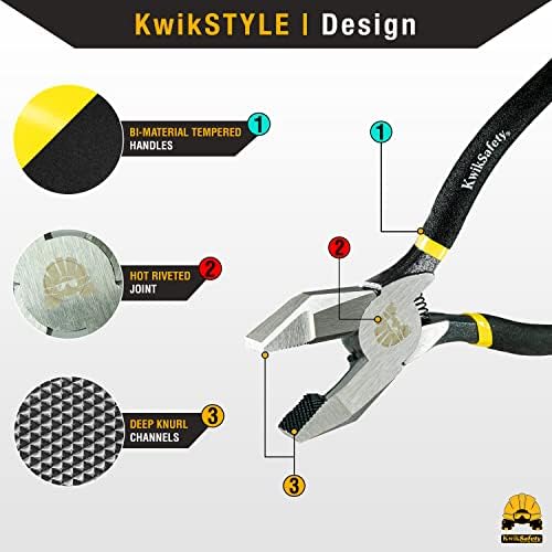 KwikSafety - Charlotte, NC - PINZA Ironworker Pliers Spring Loaded Action Side Cutters Steel Rebar Wire Cutters Bi-Material Tempered Handles & Aggressive Cross-Hatched Knurl Lineman Pliers