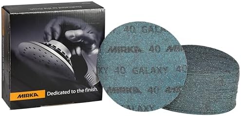 Mirka Galaxy Sandpaper 6 inch Grit 40 Hook & Loop 50 Discs Pack