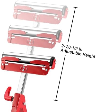 WORKPRO Folding Roller Stand Height Adjustable, Heavy Duty 250 LB Load Capacity, Outfeed Woodworking (Upgraded head), 2PCS