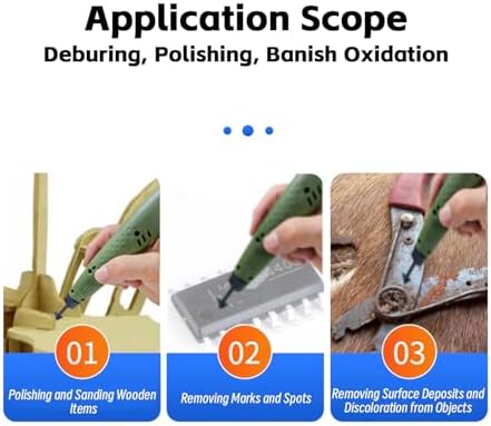 Fafeicy Pen Sander 12V Detail Finishing Tool with 8 Heads and Sandpaper Compact Electric Sander Kit for Wood Sanding Polishing and Small DIY Projects 6.3 x 1.18 Inches (US Plug 100‑240V)