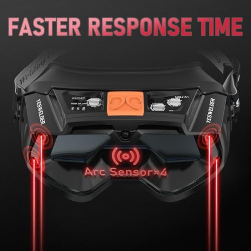 YESWELDER Auto-Darkening Welding Goggles with LED Light and Face Shield