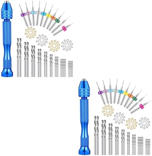 Uonlytech 152pcs Precision Hand Drill Set Pin Vise and Mini Drill Bits for Crafting Jewelry Making and Model Assembly Compact and Lightweight Design