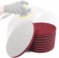 LiME LiNE 6" Scuffing Pads, Hook & Loop for Orbital Dual Action Sanders (Red 8 Pack)