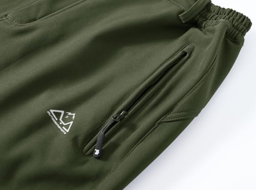 BASUDAM Men's Work Pants Softshell Winter Fleece Lined Insulated Outdoor