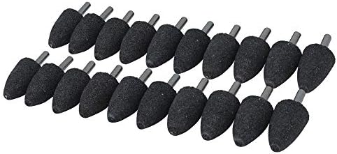 20Pc 1/4" Shank Brown Corundum Grinding Head Cone Shaped Grinding Wheel Abrasive Mounted Grinding Point Stone Rotary Tools Deburring Polishing -Diameter:25mm