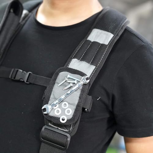 MELOTOUGH Magnetic Tool Belt Suspenders with Magnetic WristBand for Work Belt Padded Suspenders Constrcution