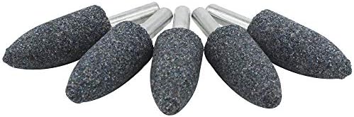 5Pc 1/4" Shank Brown Corundum Grinding Head Cone Shaped Grinding Wheel Abrasive Mounted Grinding Point Stone Rotary Tools Deburring Polishing -Diameter:16mm