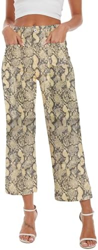 Wide Leg Jeans for Women Trendy High Waisted Flare Jeans Cropped Pants Stretchy Baggy