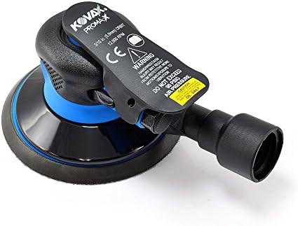 PROMA-X AIR 910-0600M15 6 inch Pneumatic Random Orbital DA Sander w/Vacuum Assist, 15 Hole Hook & Loop Pad, 3/16 inch Orbit