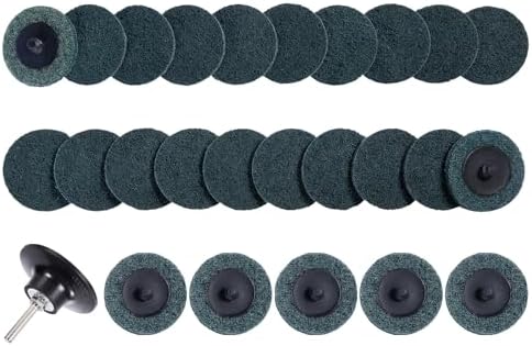 S SATC 25PCS Quick Change Discs Set, 2 Inch Die Grinder Sanding Discs for Die Grinder Surface Prep Strip Grind Polish Burr Finish Rust Paint Removal (Fine)