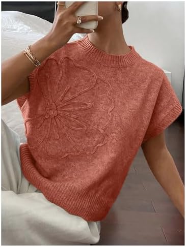SOLY HUX Women's Short Sleeve Business Casual Sweater