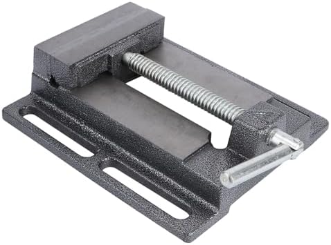 4-inch Cast Iron Drill Press Vise Bench Clamp with Table Base for Woodworking Milling and Drilling Machines, Multi-function Workholding Device for Precision Clamping Random Color