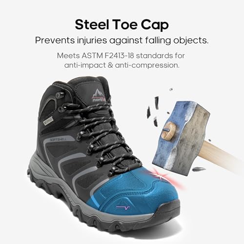 NORTIV 8 Waterproof Steel Toe Work Boots for Men