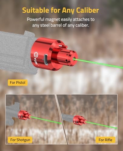 CVLIFE Rechargeable Green/Red Laser Bore Sight Magnetic Bore Sight Laser