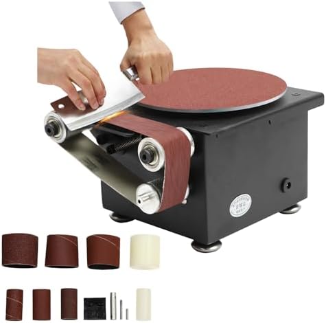3-In-1Mini Belt Disc Sander 6-Inch Sanding Disc and 1.2 x 15-Inch Sanding Belts for Wood Metal Stone Grinding, Small Spindle Sander Machine for Curve Grinding