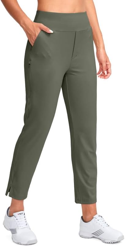 YYV Women's Golf Pants High Waist Stretch Ankle Pants with Pockets