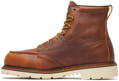 Thorogood American Heritage 6" Steel Safety Moc Toe Work Boot for Men, Durable Leather, Slip-Resistant Outsole, ASTM Rated