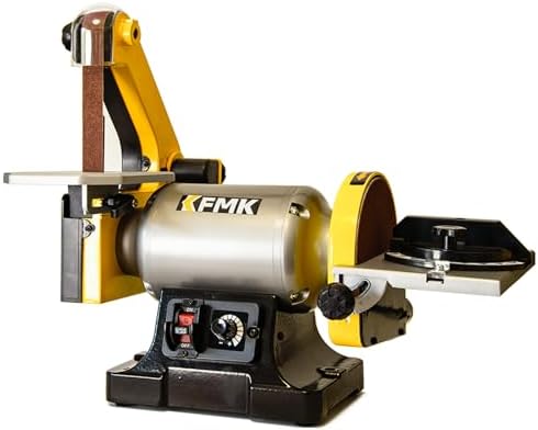 Variable Speed 1" x 30" Belt & 6" Disc Sander Combo, 3/4 HP Direct-Drive Motor, 2000–3400 RPM Disc / 1909–3248 SFPM Belt, Adjustable Work Tables & Miter Gauge, Benchtop Sander for Wood & Metal