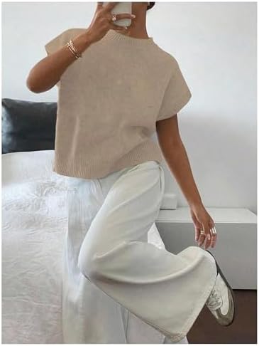 SOLY HUX Women's Short Sleeve Business Casual Sweater