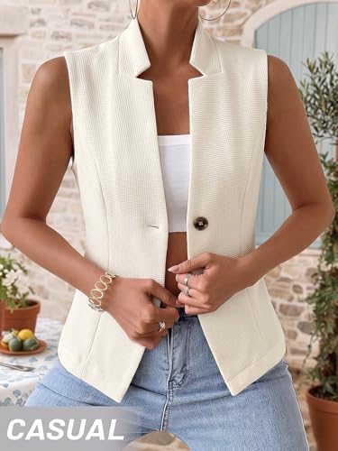 Mina Self Women's Sleeveless Sweater Vest,Knit Stretchy Dressy Casual Top