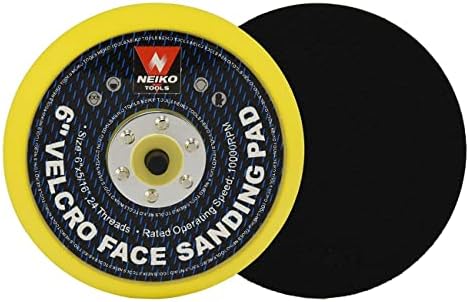 NEIKO 30263A - 6 inch Sanding Discs Hook and Loop, 2 Pack, 5/16” Arbor with 24 Thread Mounts, 10,000 RPM, Sanding Pads for Orbital Sander and DA Sander, Hook n Loop Backing Pad