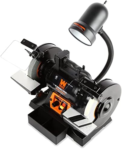 WEN BG625V 2.5-Amp 6-Inch Variable Speed Bench Grinder with Flexible Work Light , Black