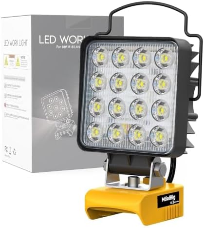MtiolHig Cordless LED Work Light Compatible with Dewalt 20v Battery, 112W 11200Lumens Underhood Work Light Tool Gifts for Men, with USB & Type-C Charging Port Emergency for Workshop(Tool Only)